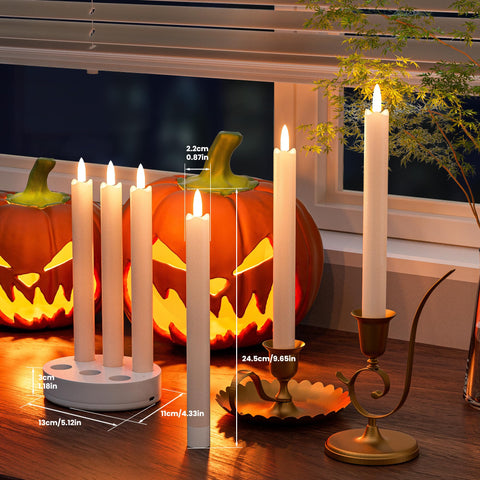 POQCCT real waxy LED candles deliver 3D flame realism for cozy home decor.