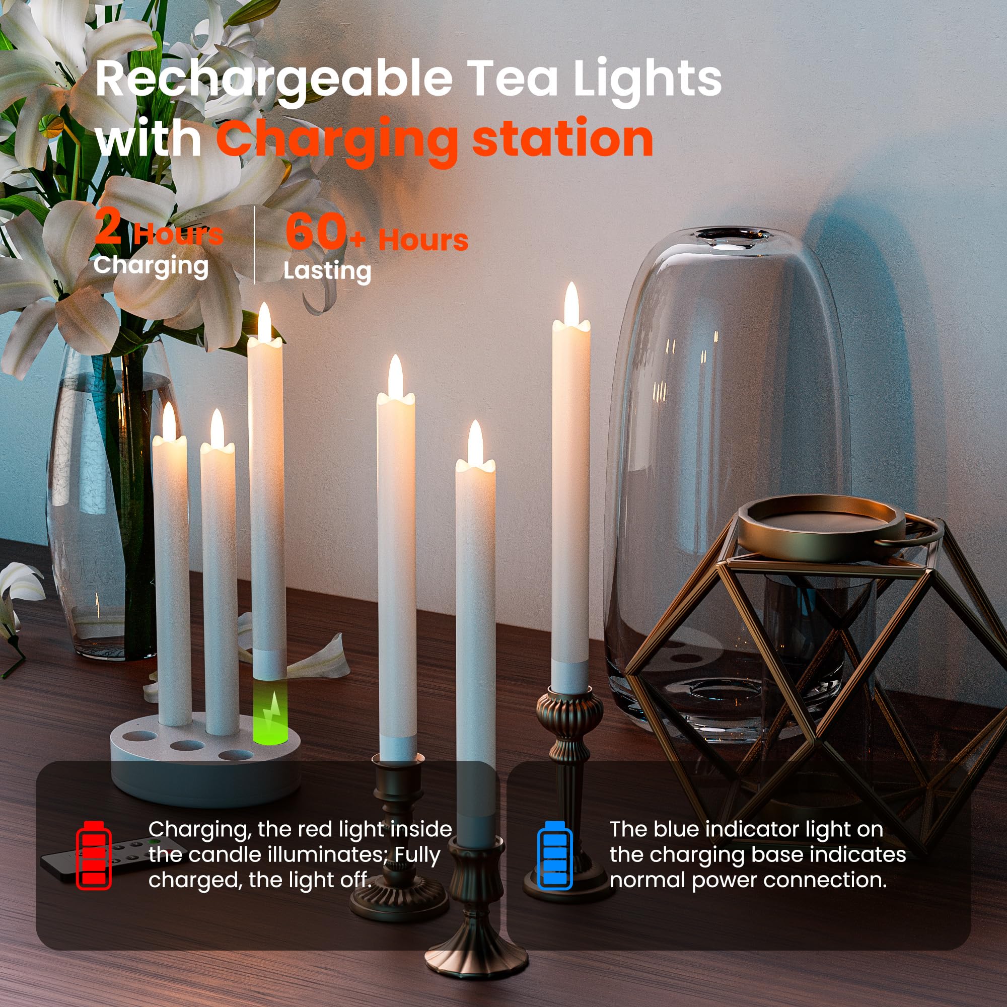 POQCCT remote control with 10-key enables easy timer and brightness adjustments.
