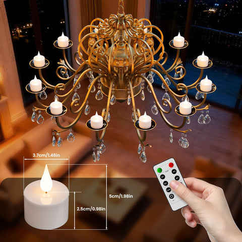 POQCCT tea lights with remote control for easy timer settings and varied brightness.