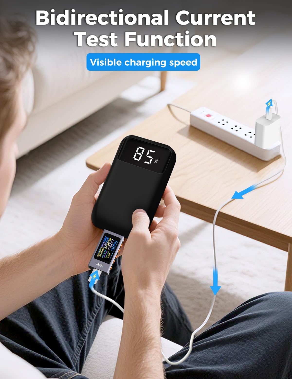 POROMETISTO UT01C pass-through mode enables charging while measuring.