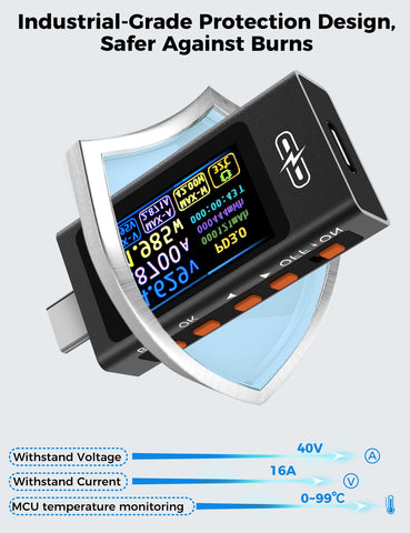 POROMETISTO UT01C battery capacity and energy recording on screen