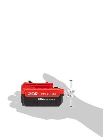 PORTER-CABLE 20V MAX 4.0Ah battery box and label for easy storage