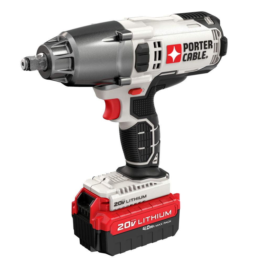 Porter-Cable PCC740LA 1/2-inch impact wrench delivering 260 ft-lbs torque for heavy-duty fastening.
