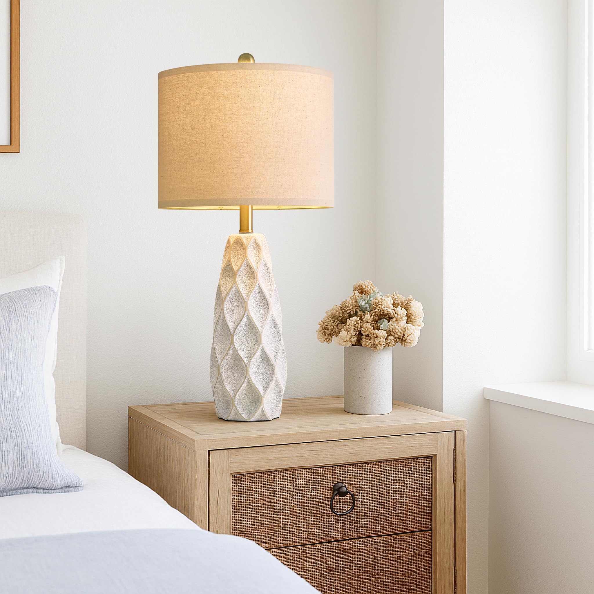 PORTRES ceramic table lamps reading light steady glow for nighttime reading