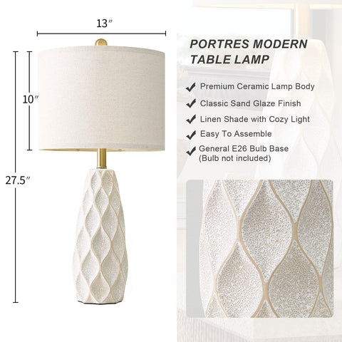 PORTRES ceramic table lamps side-table detail ideal bedside reading light