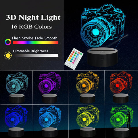 POSSHE 16-color camera night light adds colorful mood lighting
