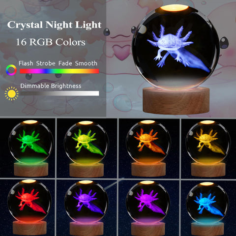 POSSHE axolotl lamp with remote and 16 color options for mood lighting