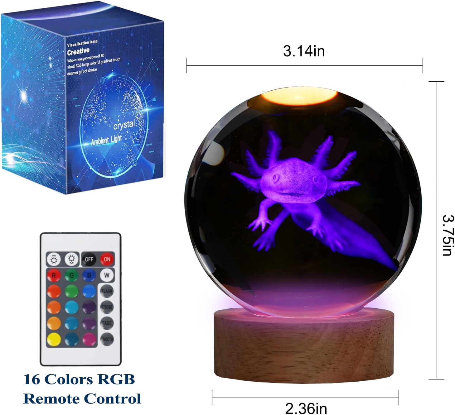 POSSHE compact desk decor axolotl lamp fits small spaces