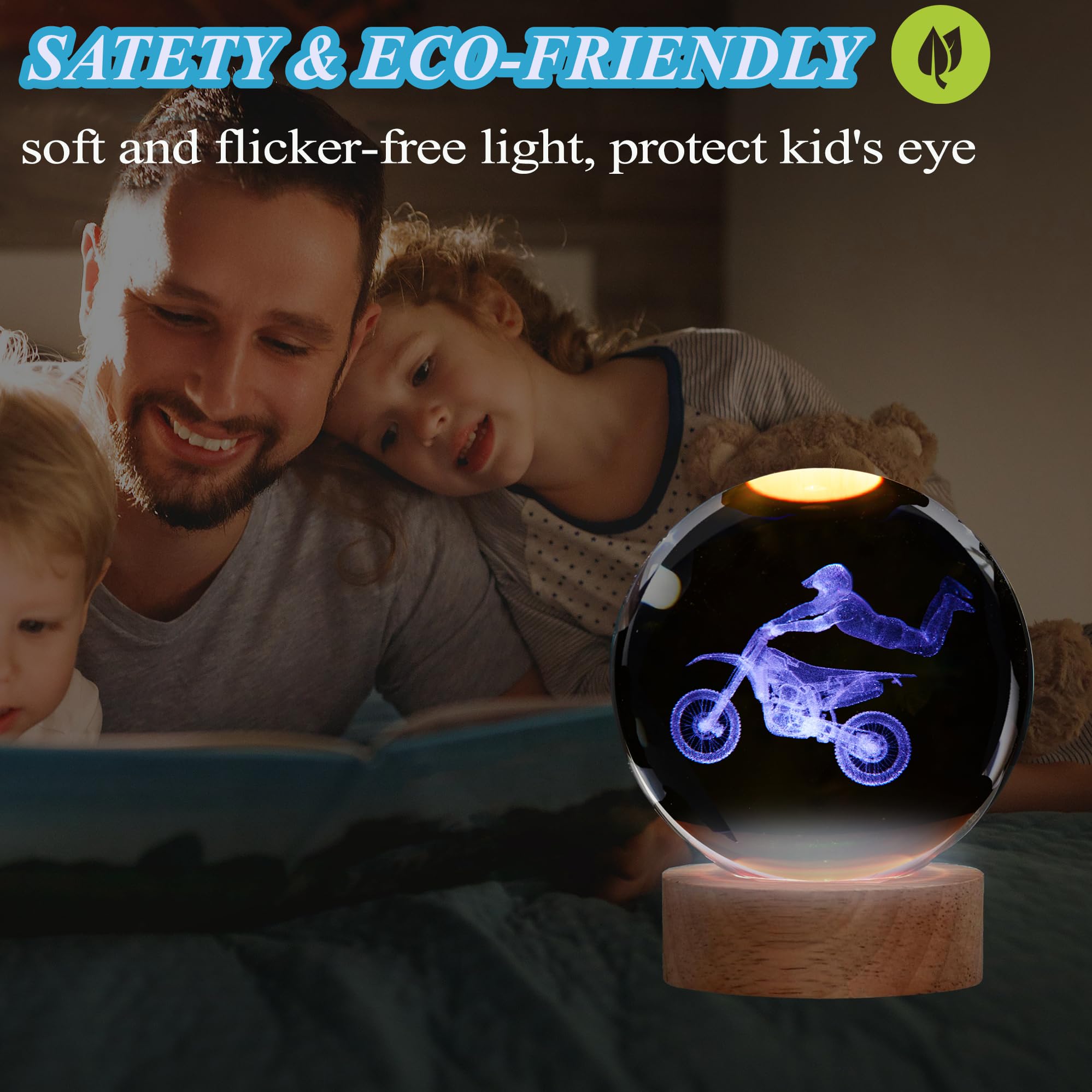 POSSHE dirt bike figurine inside crystal ball highlights unique décor