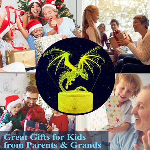 POSSHE Dragon Night Light with four modes for dynamic scenes