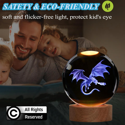 POSSHE Dragon Night Light enhances bedroom decor with soft colored light
