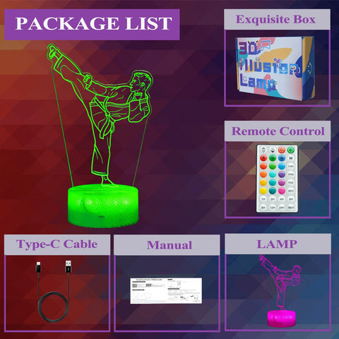 POSSHE USB or battery-powered karate lamp for flexible placement.