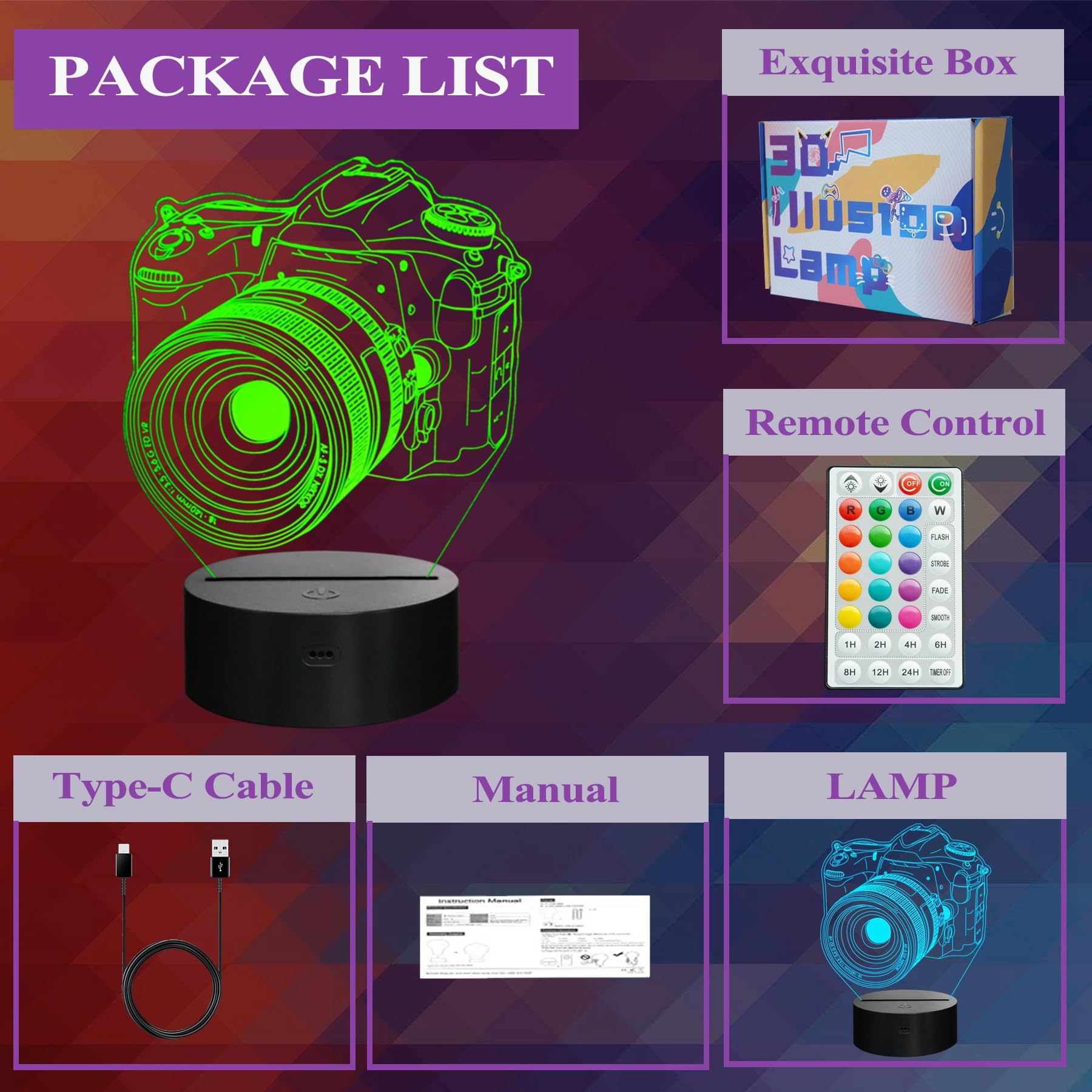 POSSHE remote-control night light for easy color changes