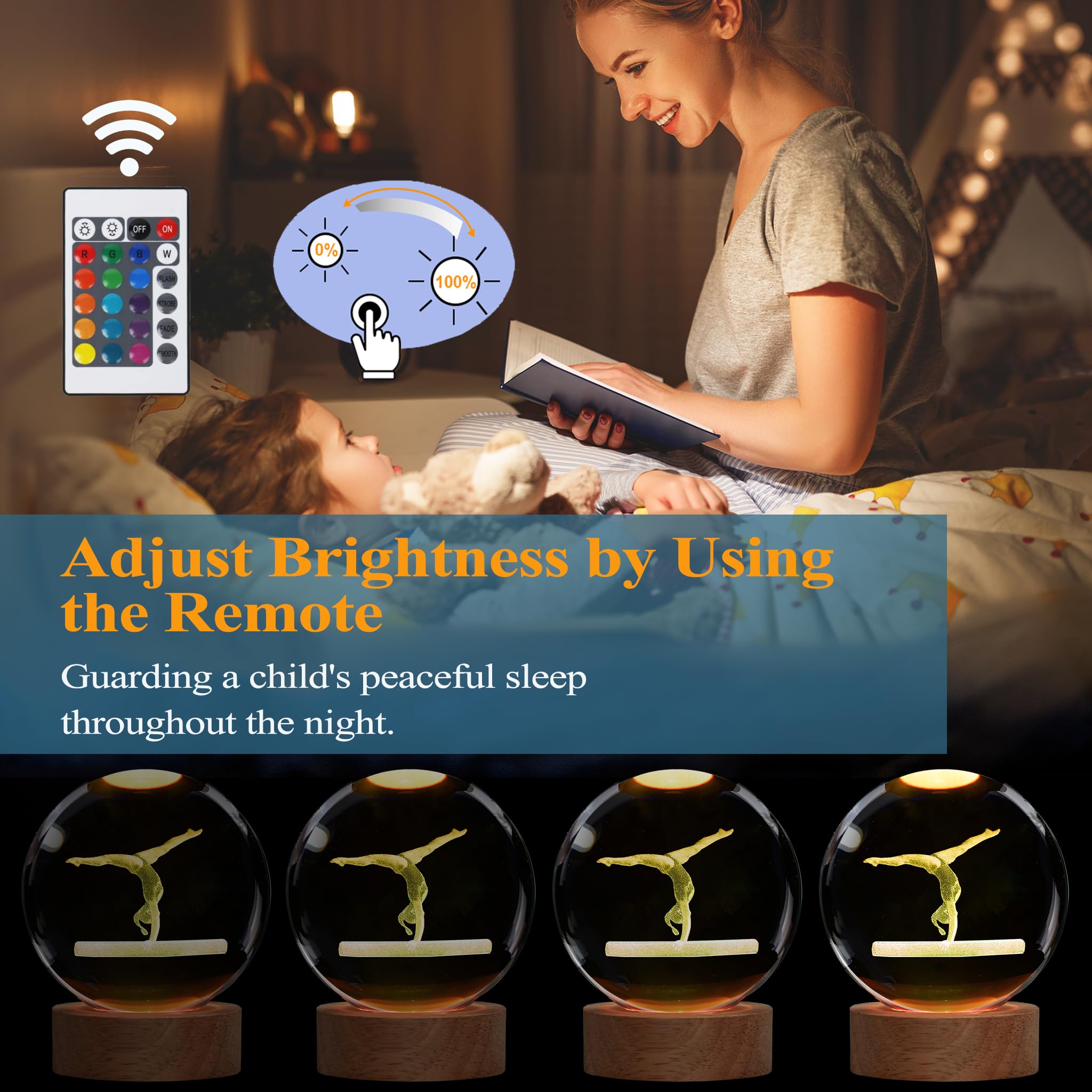 POSSHE remote-controlled LED night light with 16 colors for customizable mood lighting
