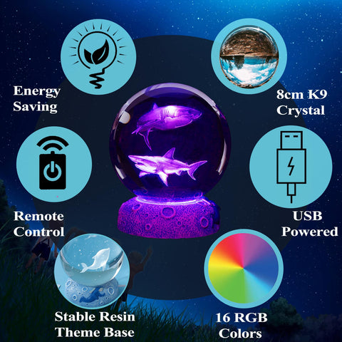 POSSHE shark night light makes a thoughtful gift for kids and marine enthusiasts.