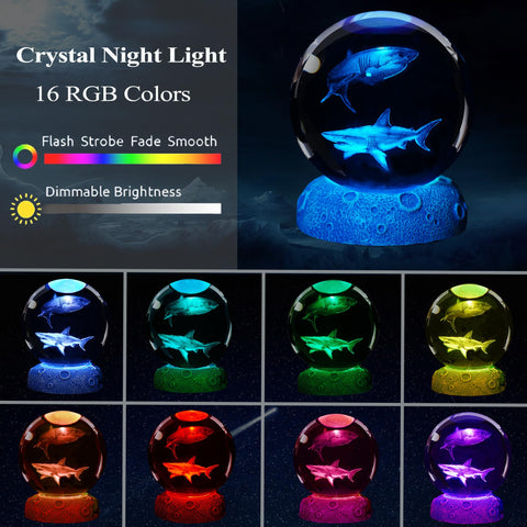 POSSHE shark lamp with 16-color remote lets you customize room ambience.