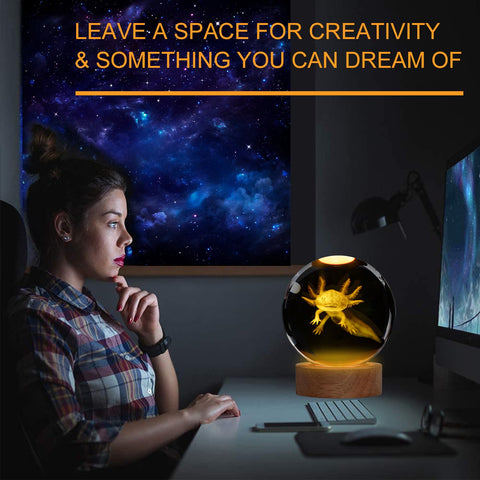 POSSHE soft glow axolotl night light enhances ambiance