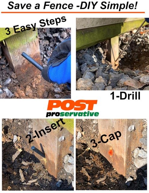 Post Proservative drill-hole shows simple access for preservative insertion.