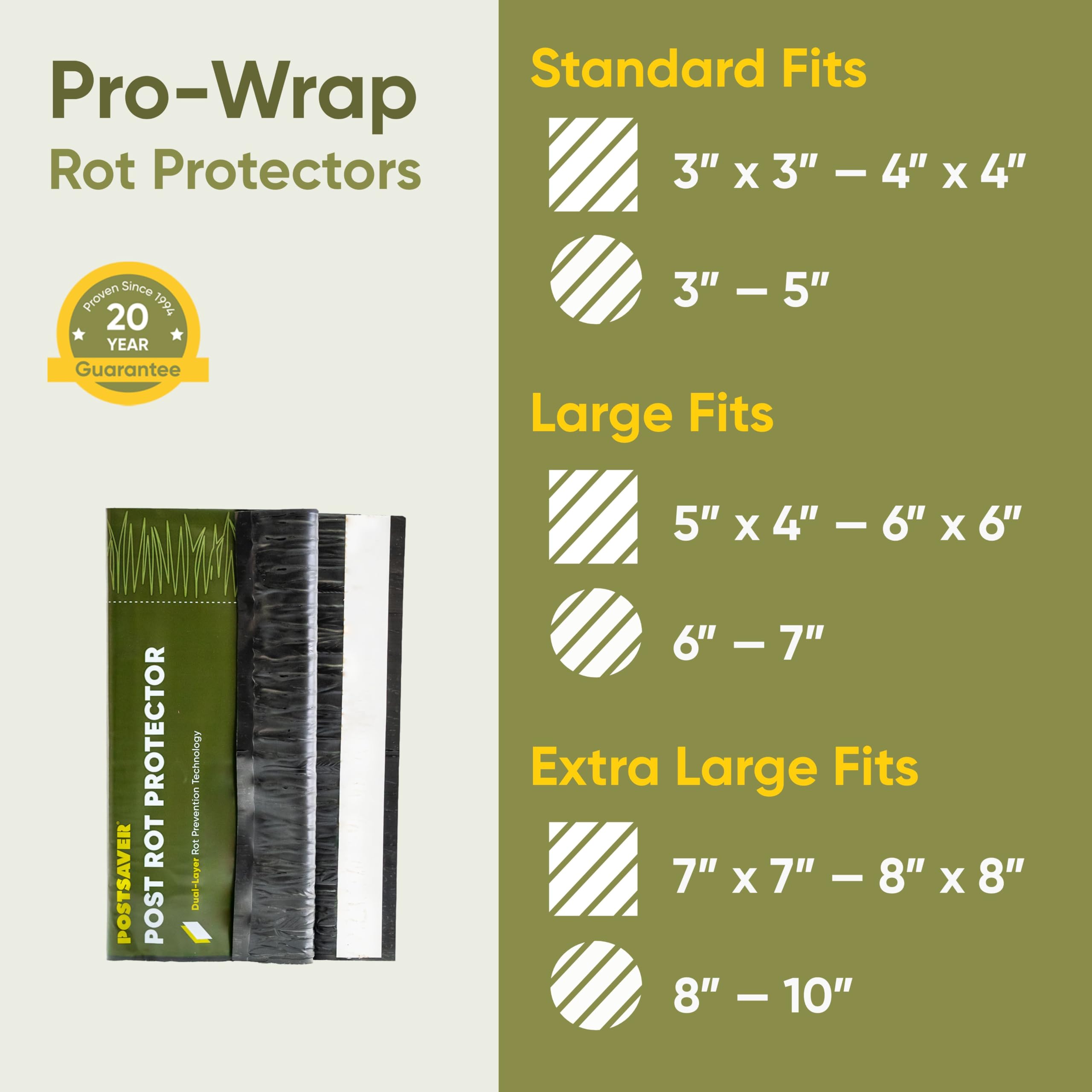 Postsaver Pro-Wrap round post cover provides rot protection for curved posts