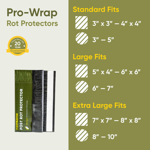 Postsaver Pro-Wrap round post cover provides rot protection for curved posts