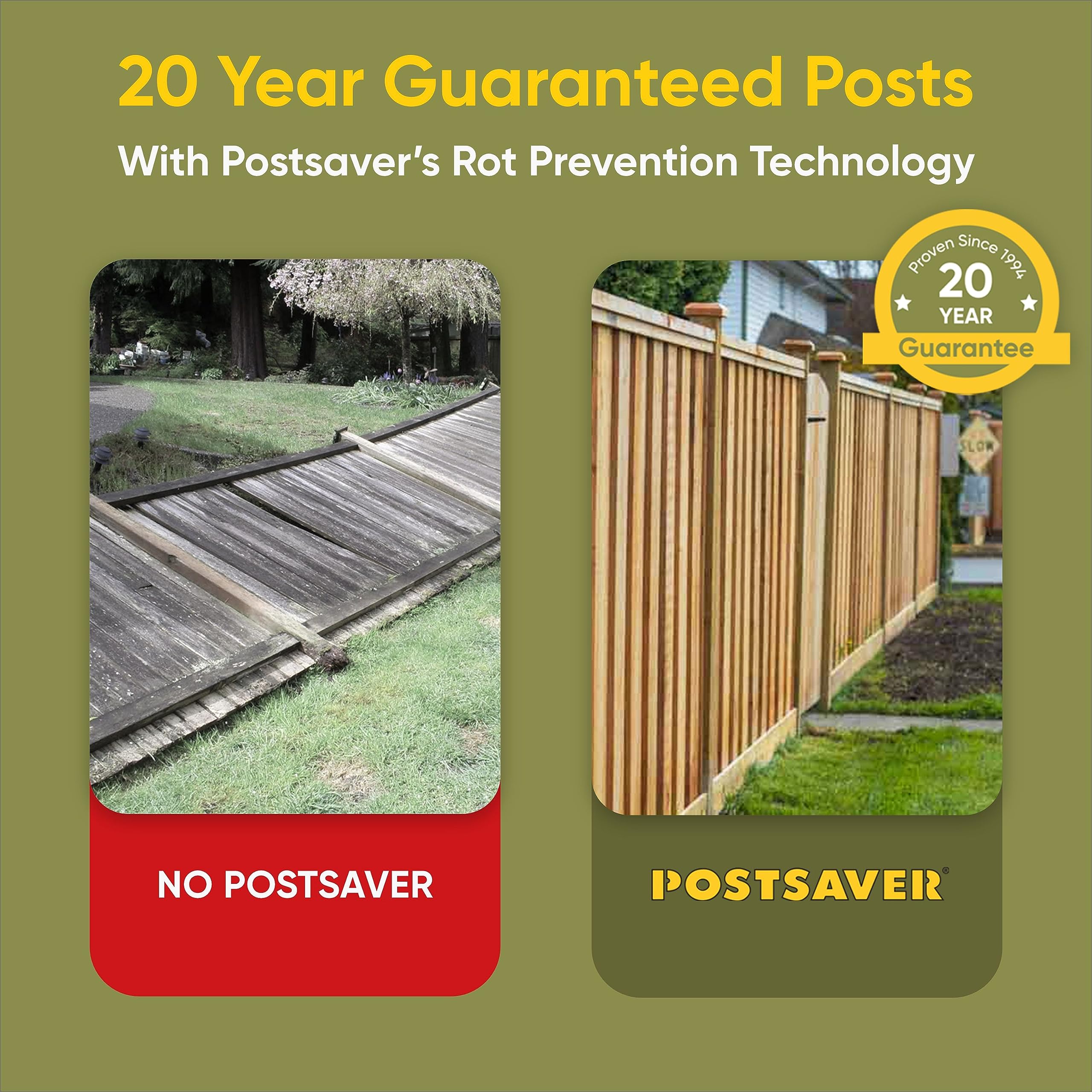 Postsaver Pro-Wrap Standard around a 3 inch round post supports moisture resistance.