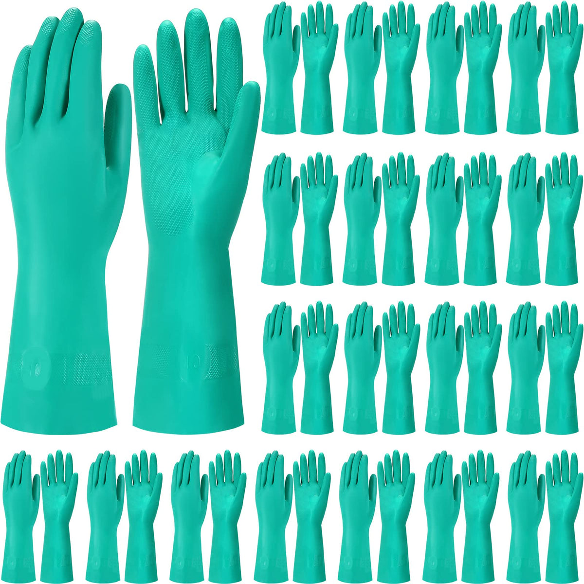 Potchen 20-pair nitrile gloves pack showing thick, durable protection for cleaning tasks.