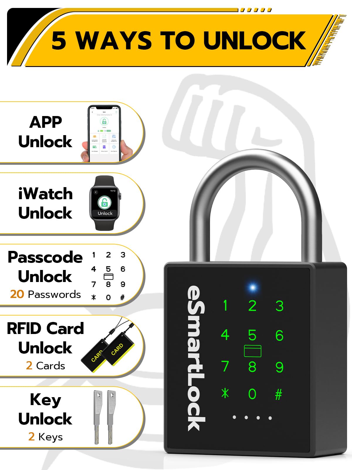 Pothunder lock security design with hardened shackle and pick-resistant keyhole