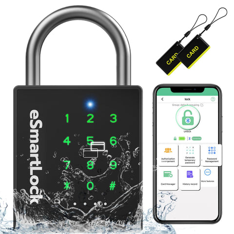 Pothunder heavy duty smart padlock showing unlock methods for convenient access