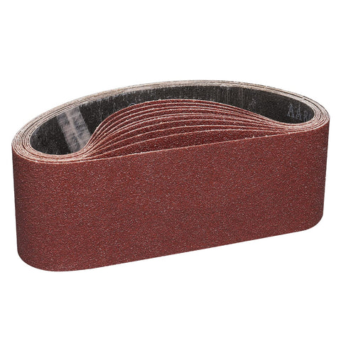 POTUINOM 3x21 sanding belts with 80 grit for fast wood material removal.