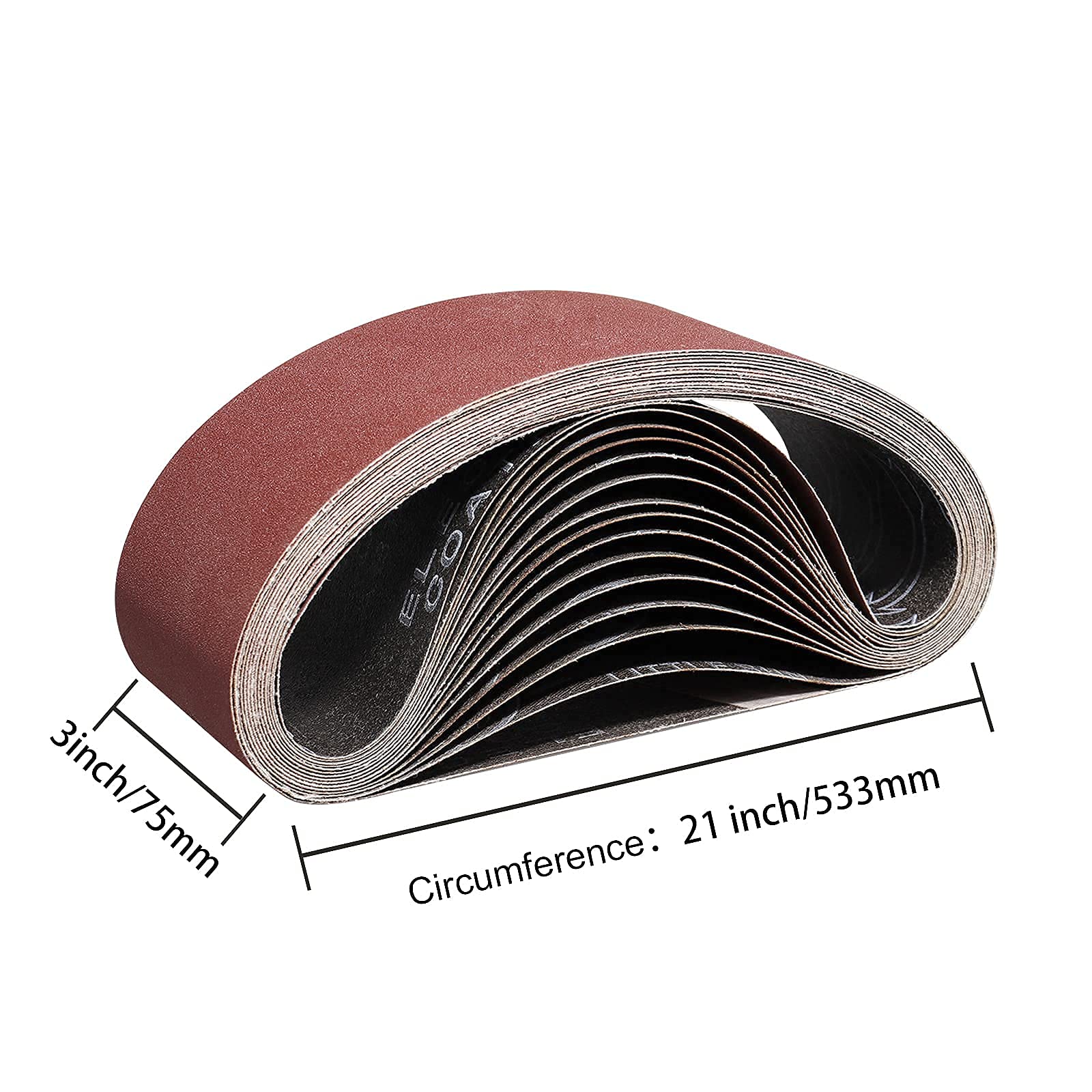 POTUINOM sanding belts come in a 10-pack for versatile projects.