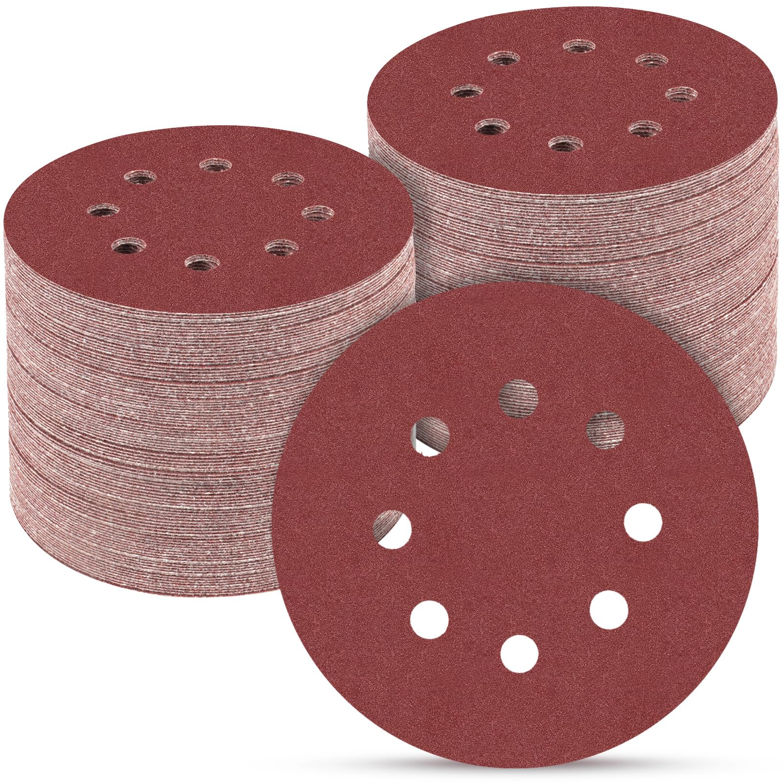 POTUINOM sanding disc 5 inch 8-hole adhesion for orbital sanding