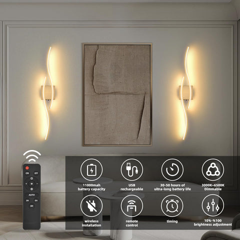 Povectolay wall sconce with remote control in gold enables easy brightness and color adjustments