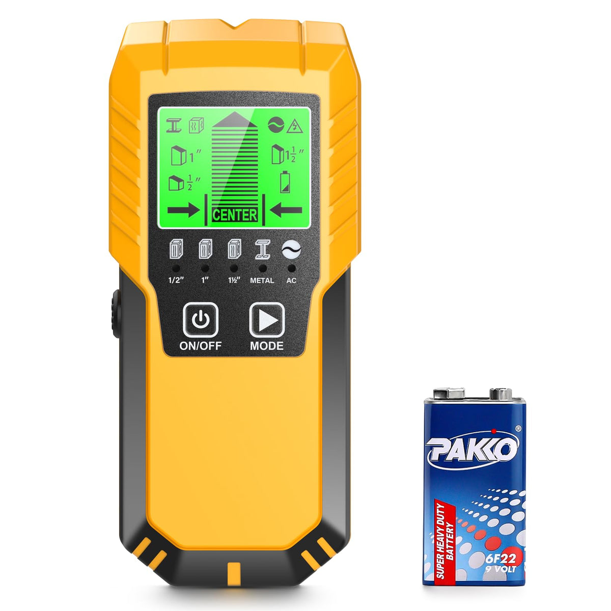 Povlen Stud Finder showing edge and center detection for precise mounting
