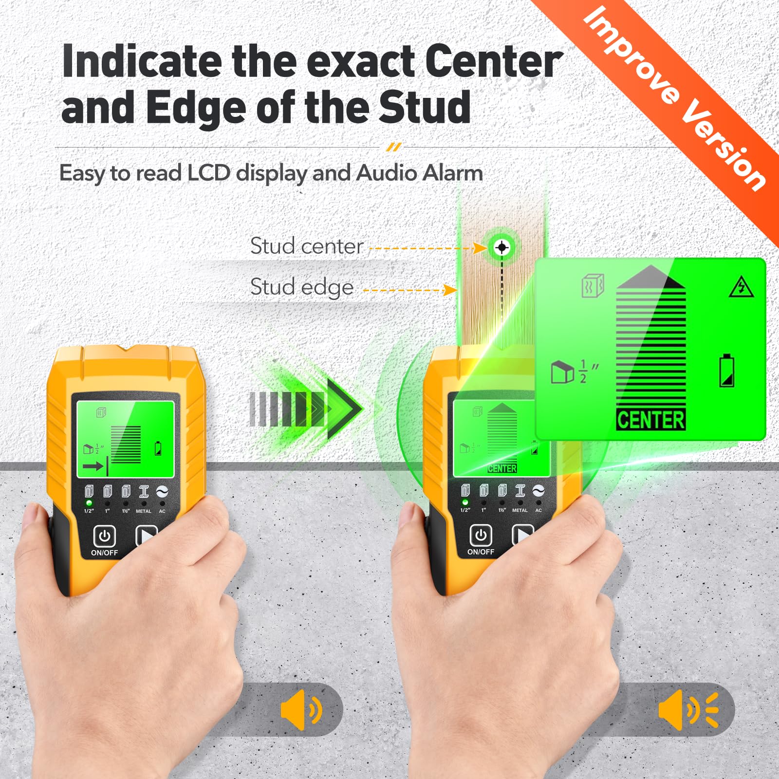 Povlen Stud Finder provides live AC wire alerts to prevent drilling near wires