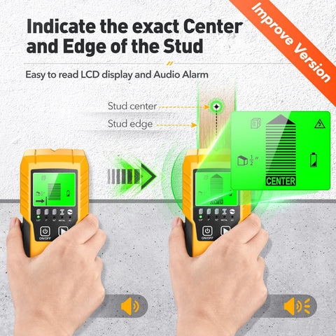 Povlen Stud Finder provides live AC wire alerts to prevent drilling near wires