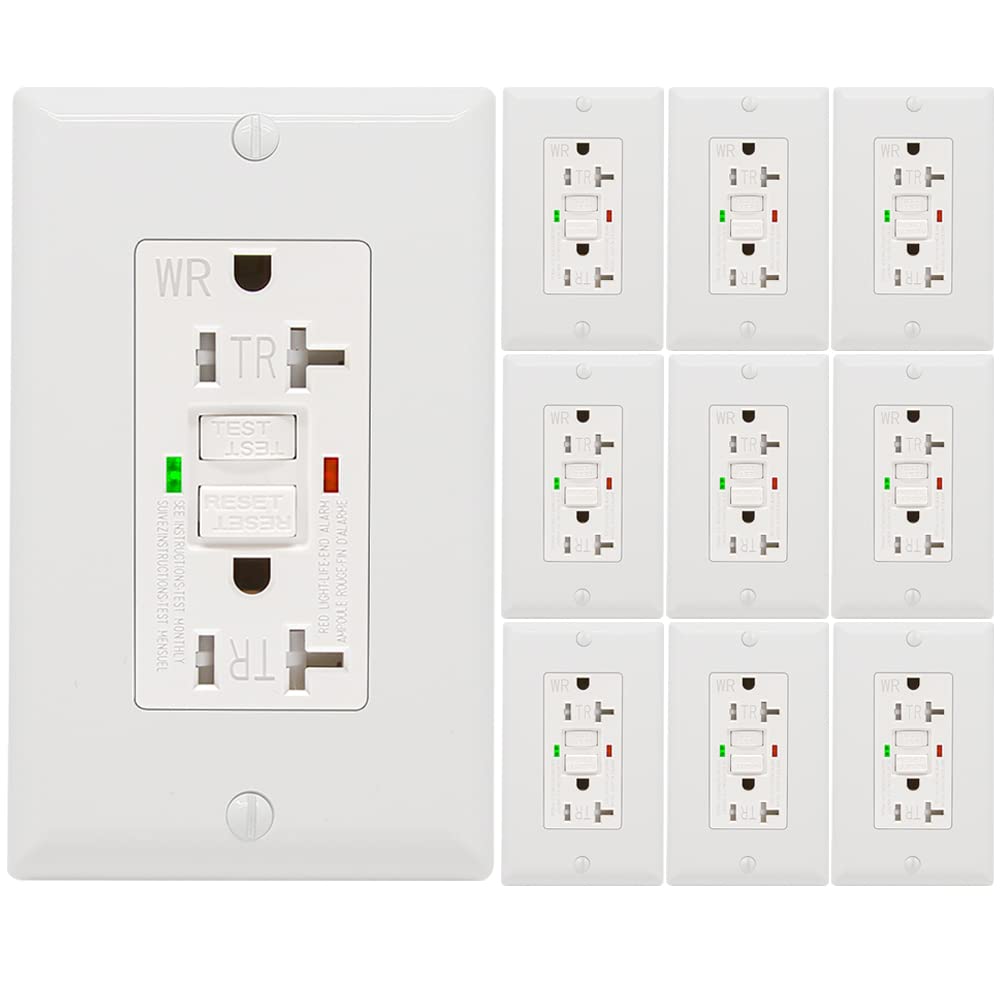 Powawini GFCI outlet front view showing safe 20‑amp access