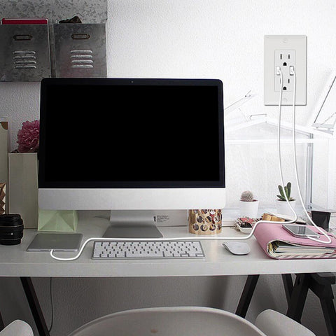 Powawini USB ports deliver up to 4.8A shared output for devices.