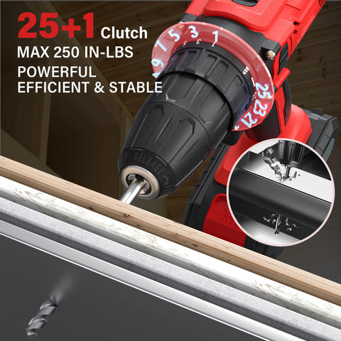 Power Drill Driver 21V is equipped with a 3/8 inch chuck.