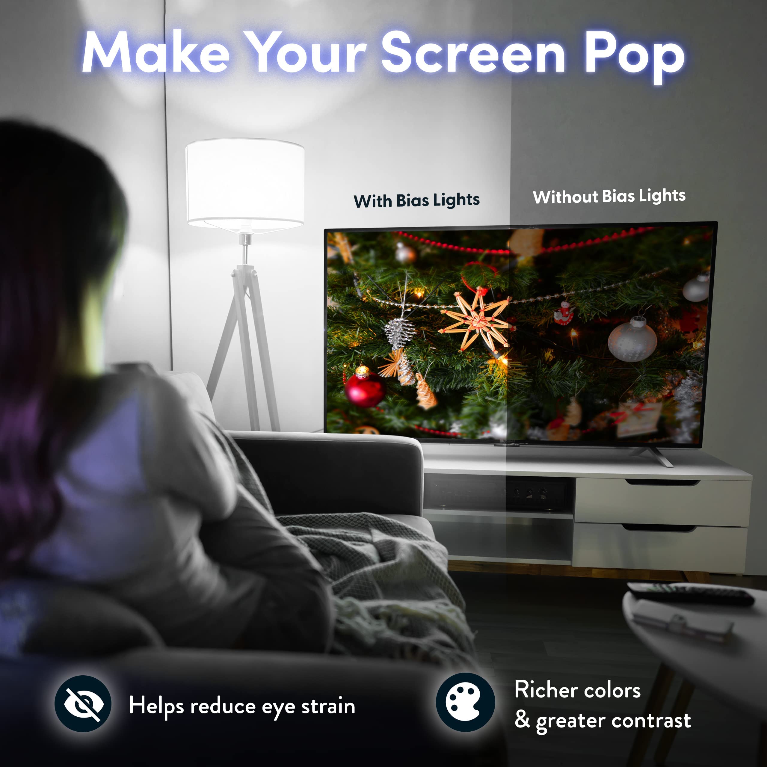 Power Practical features 15 colors and 6500K white for versatile mood lighting.