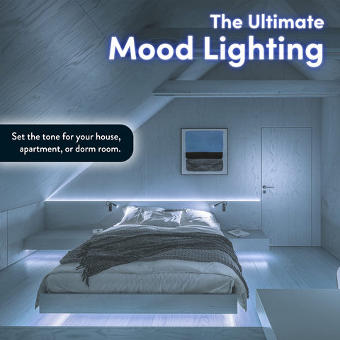 Power Practical brightness levels and fade modes tailor lighting to scenes.