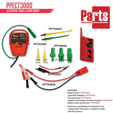 Power Probe ECT3000 receiver detects transmitter signals for precise circuit diagnostics.