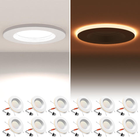 POWERASIA 12-pack 4-inch LED can light with night light provides cozy nighttime illumination