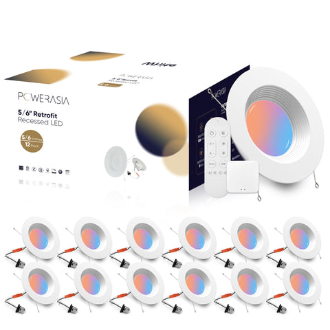 POWERASIA 12-pack LED can lights for ambient recessed lighting in living spaces