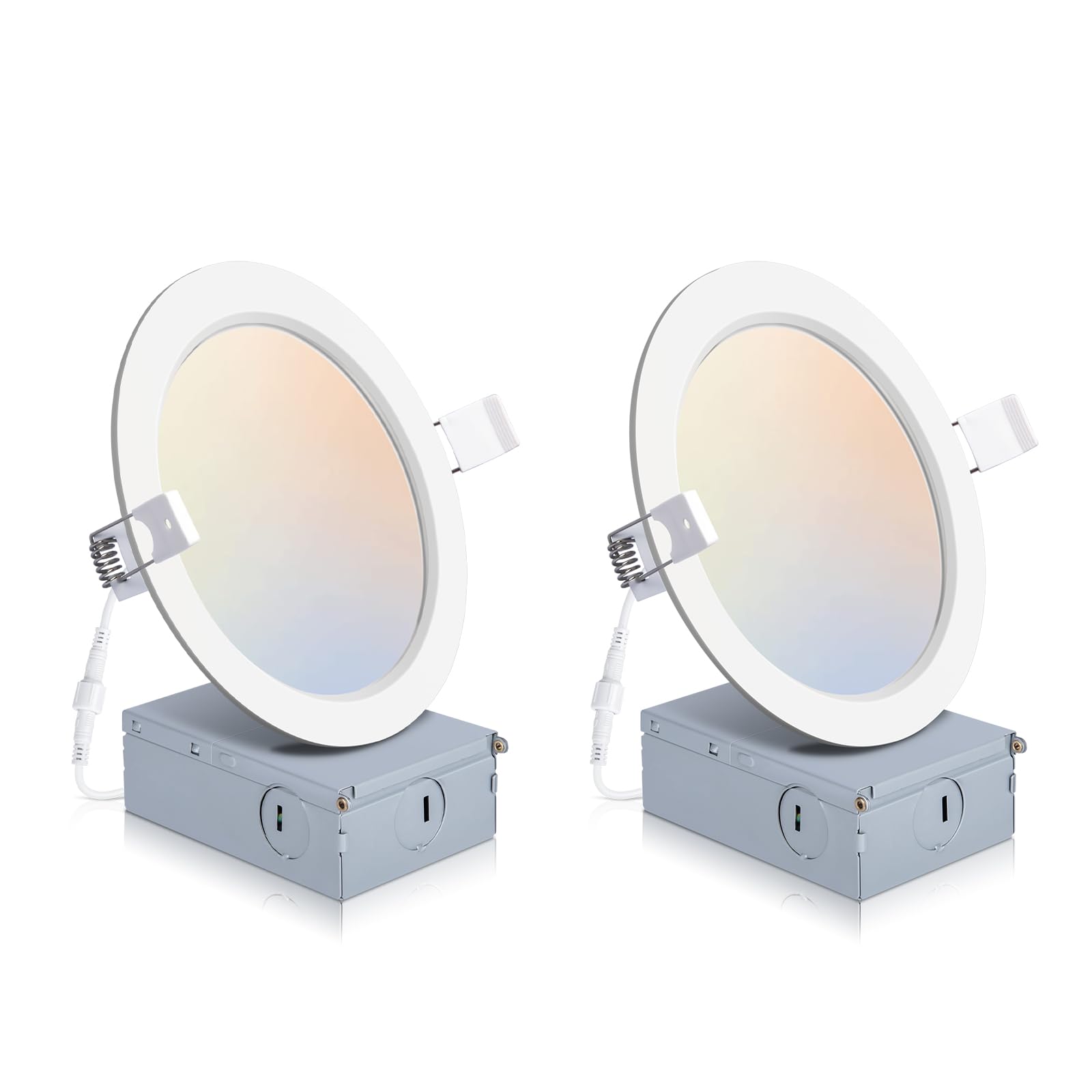 POWERASIA 2-pack recessed light with junction box enables quick ceiling installation.