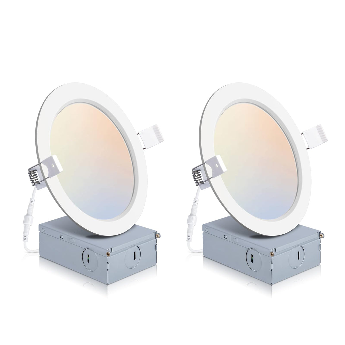 POWERASIA 2-pack recessed light with junction box enables quick ceiling installation.