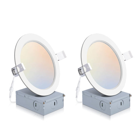 POWERASIA 2-pack recessed light with junction box enables quick ceiling installation.