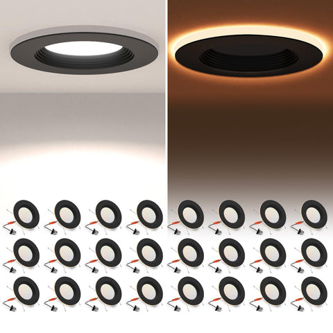 POWERASIA LED can light with night light adds warm ambient glow for bedrooms