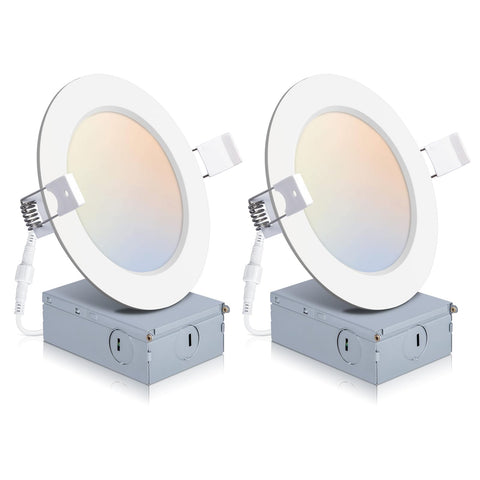 POWERASIA 4-inch recessed light with junction box for quick ceiling installation.