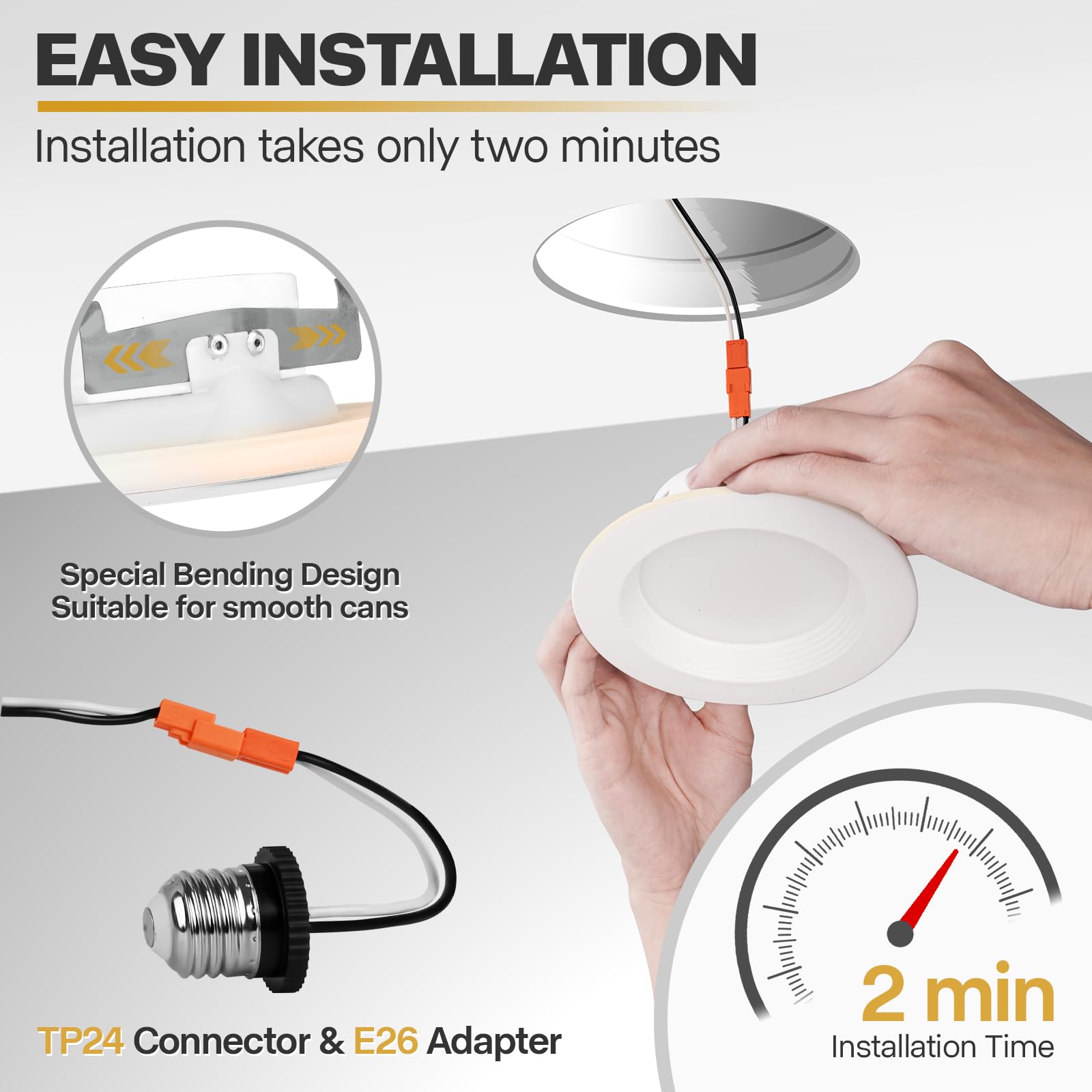 POWERASIA 4-inch LED can light with 5CCT and dimming for ambiance