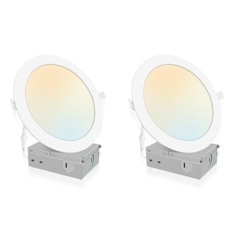 POWERASIA 7-inch recessed light with junction box for quick ceiling installation.